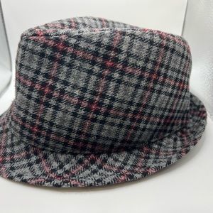 Fedora Plaid Red/Black/Grey. Youth One Size